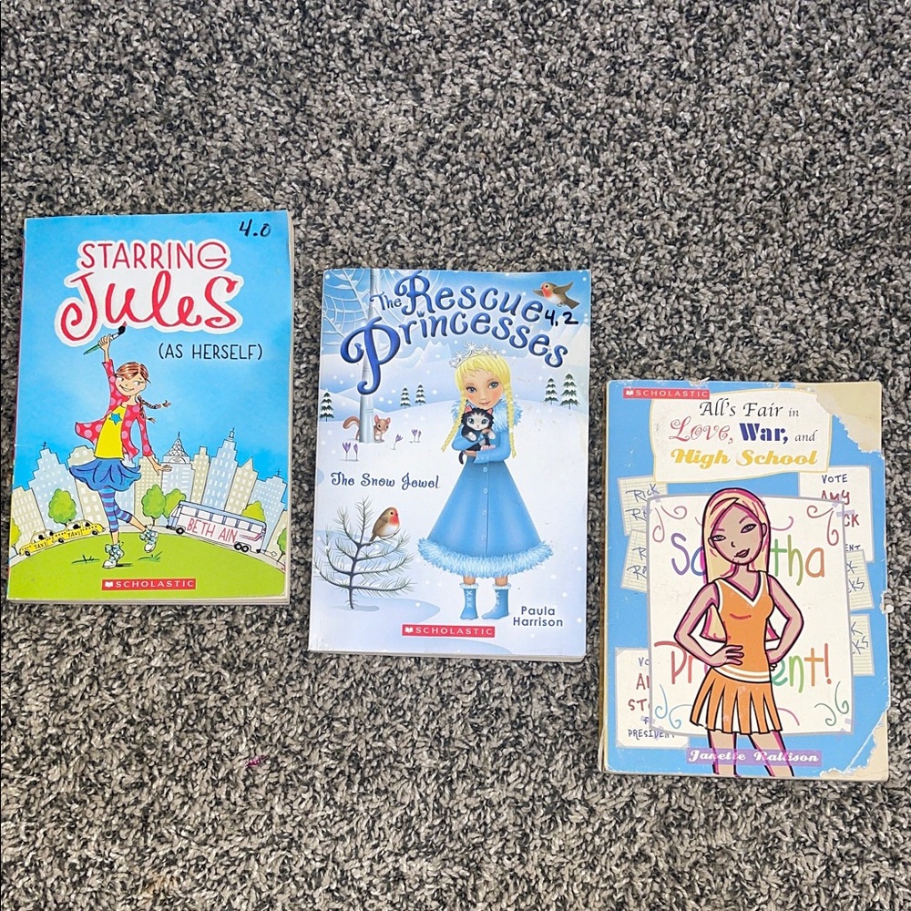 Kids books bundle of 3 paperback books see notes 2nd to 3rd grade reading FLAWS
